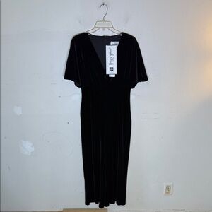 Joseph Ribkoff Black Velvet Jumpsuit Size 10 NEW!